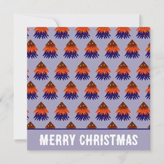 色の数々のクリスマスツリーのグリーティングカード (正面)