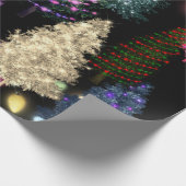 色の数々のクリスマスツリー ラッピングペーパー (角)