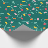 色の数々のクリスマスライト ラッピングペーパー (角)