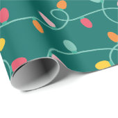 色の数々のクリスマスライト ラッピングペーパー (ロールコーナー)