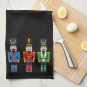 色の数々のクリスマス・くるみ割り キッチンタオル (四つ折り)