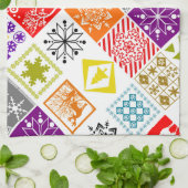 色の数々のクリスマス キッチンタオル (折り畳み)