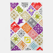 色の数々のクリスマス キッチンタオル (縦)