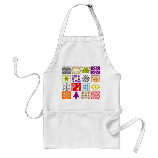 色の数々のクリスマス スタンダードエプロン (正面)