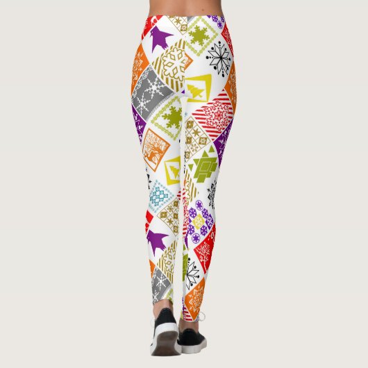 色の数々のクリスマス レギンス (裏面)