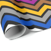 色の数々のジグザグシボロンブラックデザイン ラッピングペーパー (ロールコーナー)