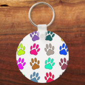 色の数々のドッグポープリントパターン キーホルダー (正面)