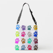 色の数々のドッグポープリントパターン クロスボディバッグ (裏面)