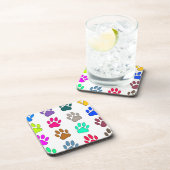 色の数々のドッグポープリントパターン コースター (右側)