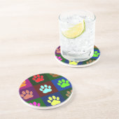 色の数々のドッグポープリントパターン コースター (側面)