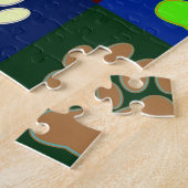 色の数々のドッグポープリントパターン ジグソーパズル (側面)