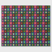 色の数々のドッグポープリントパターン ラッピングペーパー (フラット)