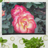 色の数々のバラ手拭 キッチンタオル (折り畳み)