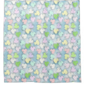 色の数々のパステルゴムアヒル –  シャワーカーテン (正面)