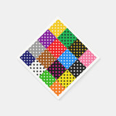 色の数々のパッチワークキルト水玉模様 スタンダードカクテルナプキン (角)