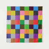色の数々のパッチワークキルト水玉模様 タペストリー (正面(横))
