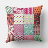 色の数々のパッチワーク掛け布団まくら クッション (裏面)