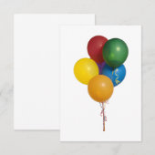 色の数々のパーティーバルーン 招待状 (正面/裏面)