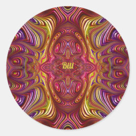 ～色の数々のフラクタルデザインを作る ラウンドシール