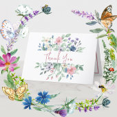 色の数々のフローラブーケ折りサンキューカード サンキューカード