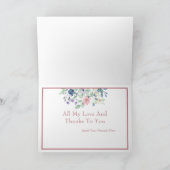 色の数々のフローラブーケ折りサンキューカード サンキューカード (内部)