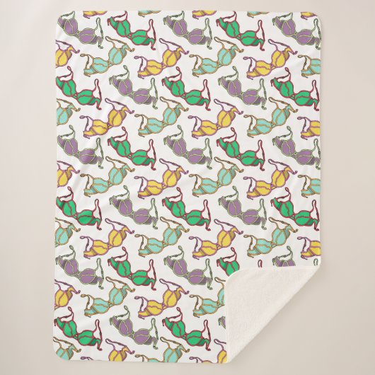 色の数々のブラパターン シェルパブランケット (正面)