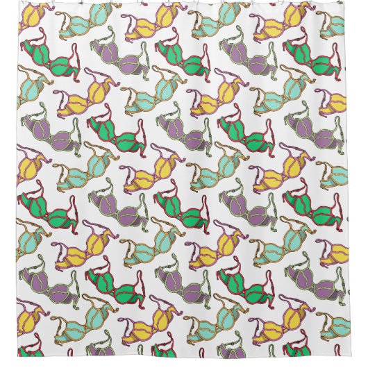 色の数々のブラパターン シャワーカーテン (正面)