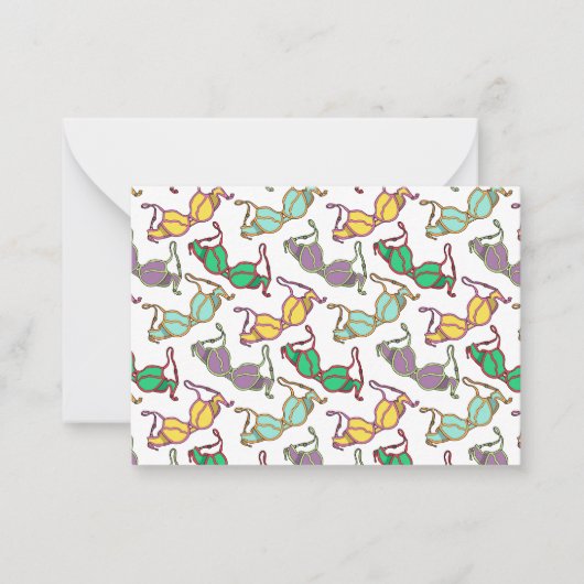 色の数々のブラパターン ノートカード (正面)