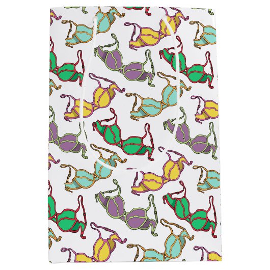 色の数々のブラパターン ミディアムペーパーバッグ (正面)