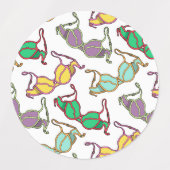 色の数々のブラパターン ラベル (デザイン1)