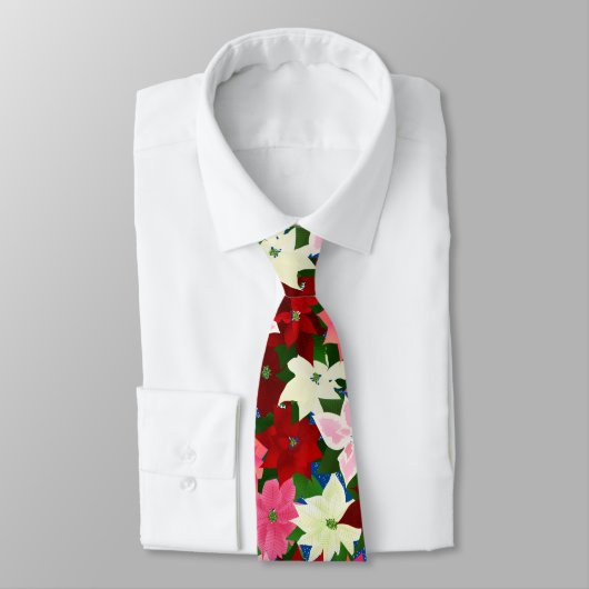 色の数々のポインセチア・クリスマス ネクタイ (タイ)
