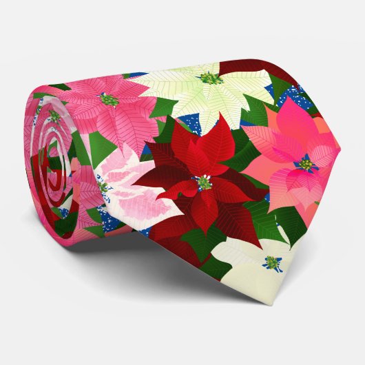 色の数々のポインセチア・クリスマス ネクタイ (ロール)