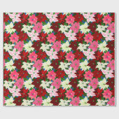 色の数々のポインセティアス・クリスマス ラッピングペーパー (フラット)