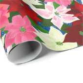 色の数々のポインセティアス・クリスマス ラッピングペーパー (ロールコーナー)