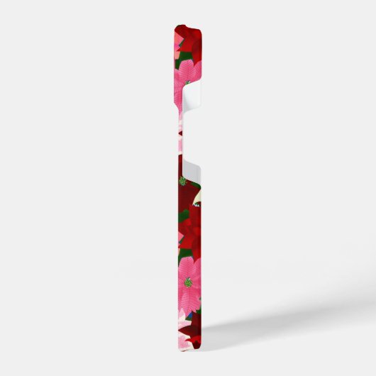 色の数々のポインセティアス・クリスマス iPhoneケース (左側面)