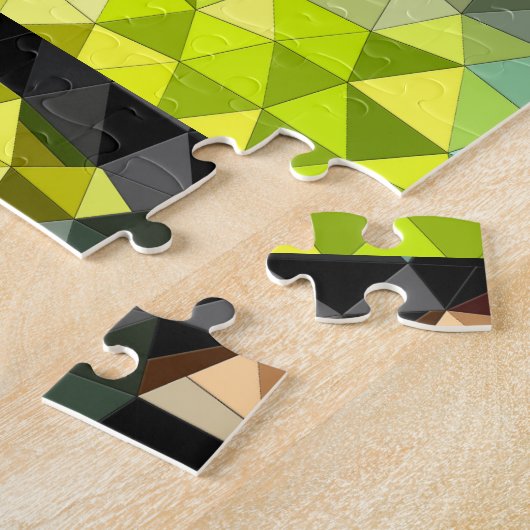 色の数々のモザイクの幾何学的なアートワークコンテンポラリー ジグソーパズル (側面)