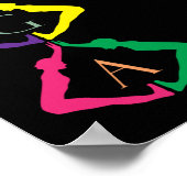 色の数々のヨガの女の子 ポスター (角)