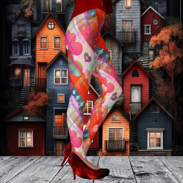 色の数々のラブハートパターンレギンス レギンス