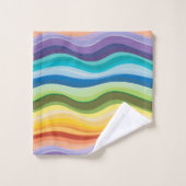 色の数々のリップルパターン2 バスタオルセット (ウォッシュタオル)