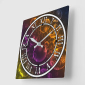 色の数々のレンズ スクエア壁時計 (傾斜)
