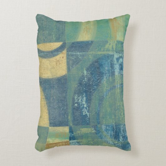 色の数々の付いた円とパネル アクセントクッション (正面(垂直))