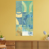 色の数々の付いた円とパネル キャンバスプリント (インサイチュ (リビング))