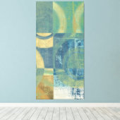 色の数々の付いた円とパネル キャンバスプリント (インサイチュ (ウッドフロア))