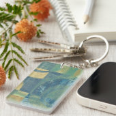 色の数々の付いた円とパネル キーホルダー (正面右)