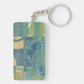 色の数々の付いた円とパネル キーホルダー (裏面)