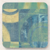 色の数々の付いた円とパネル コースター (正面)