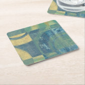 色の数々の付いた円とパネル スクエアペーパーコースター (アングル)