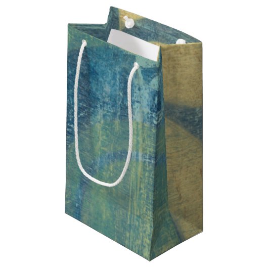 色の数々の付いた円とパネル スモールペーパーバッグ (正面アングル)