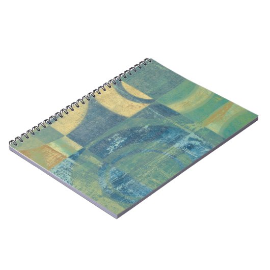 色の数々の付いた円とパネル ノートブック (左側)