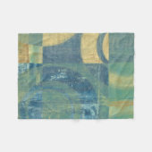 色の数々の付いた円とパネル フリースブランケット (正面(横))